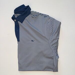 Vineyard Vines Navy and White Striped Polo Shirt
